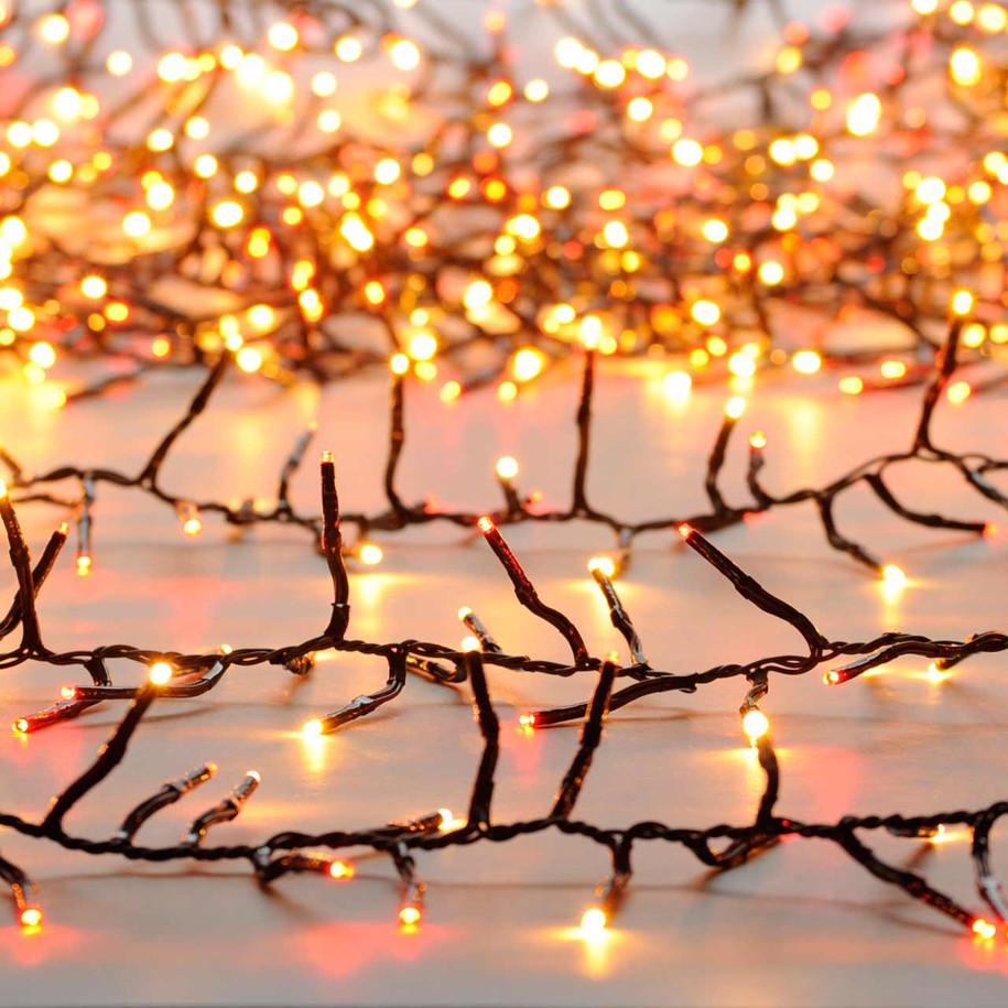 Festive Indoor & Outdoor 29m Multifunction Cluster Lights 2000 Red & Warm White LEDs