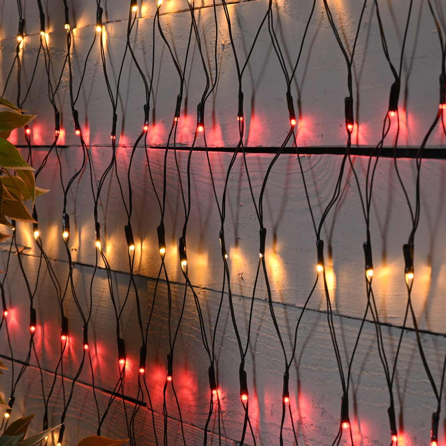 Festive Indoor & Outdoor 350cm x 120cm Firefly Net Lights Red & Warm White LEDs 1