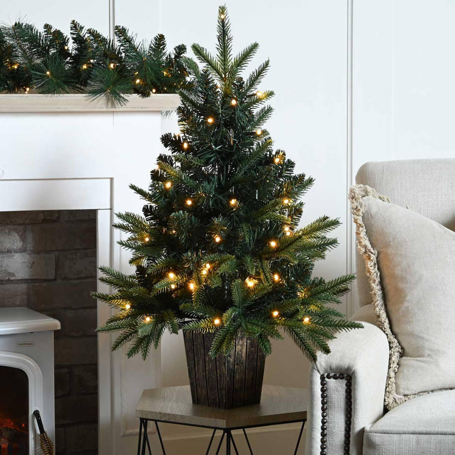 Festive 90cm Battery Operated Lit Firefly Tree 90 Warm White LEDs 1