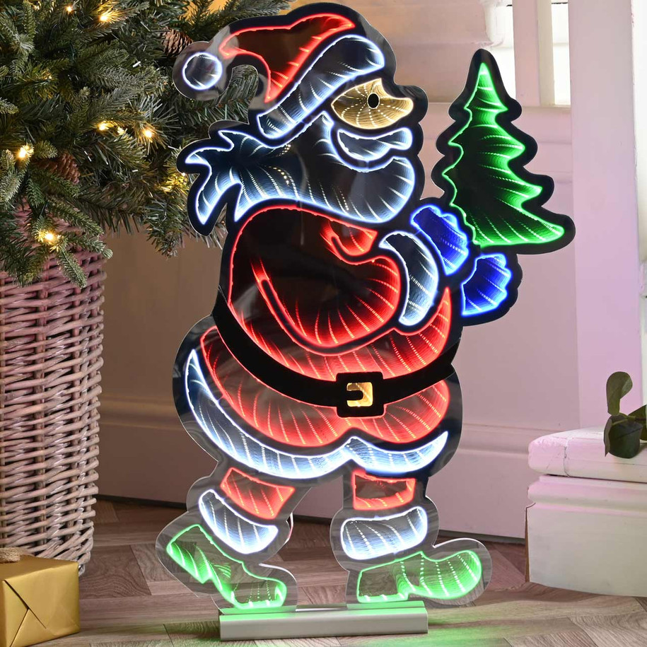 Festive 60cm Running Santa Infinity Light 2