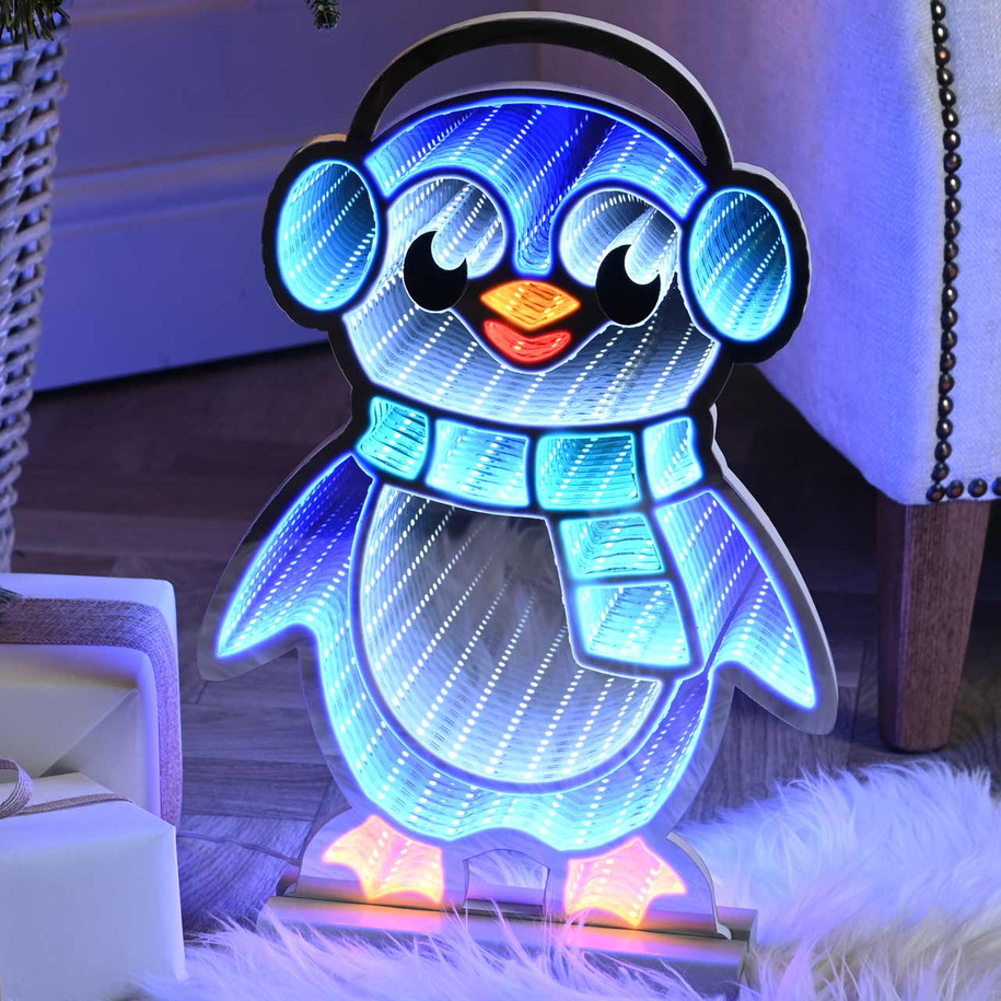 Festive 40cm Penguin Infinity Light 2