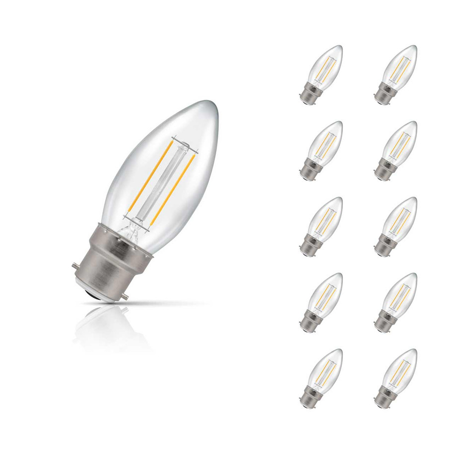 Crompton Candle LED Light Bulb B22 2.5W (25W Eqv) Cool White 10-Pack Clear Price Comparisons | Compare The Build