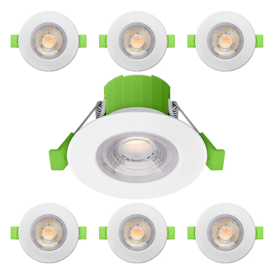 nxt gen NovaLite LED Fire Rated Downlight 6W Dimmable CCT IP65 White (6 Pack)
