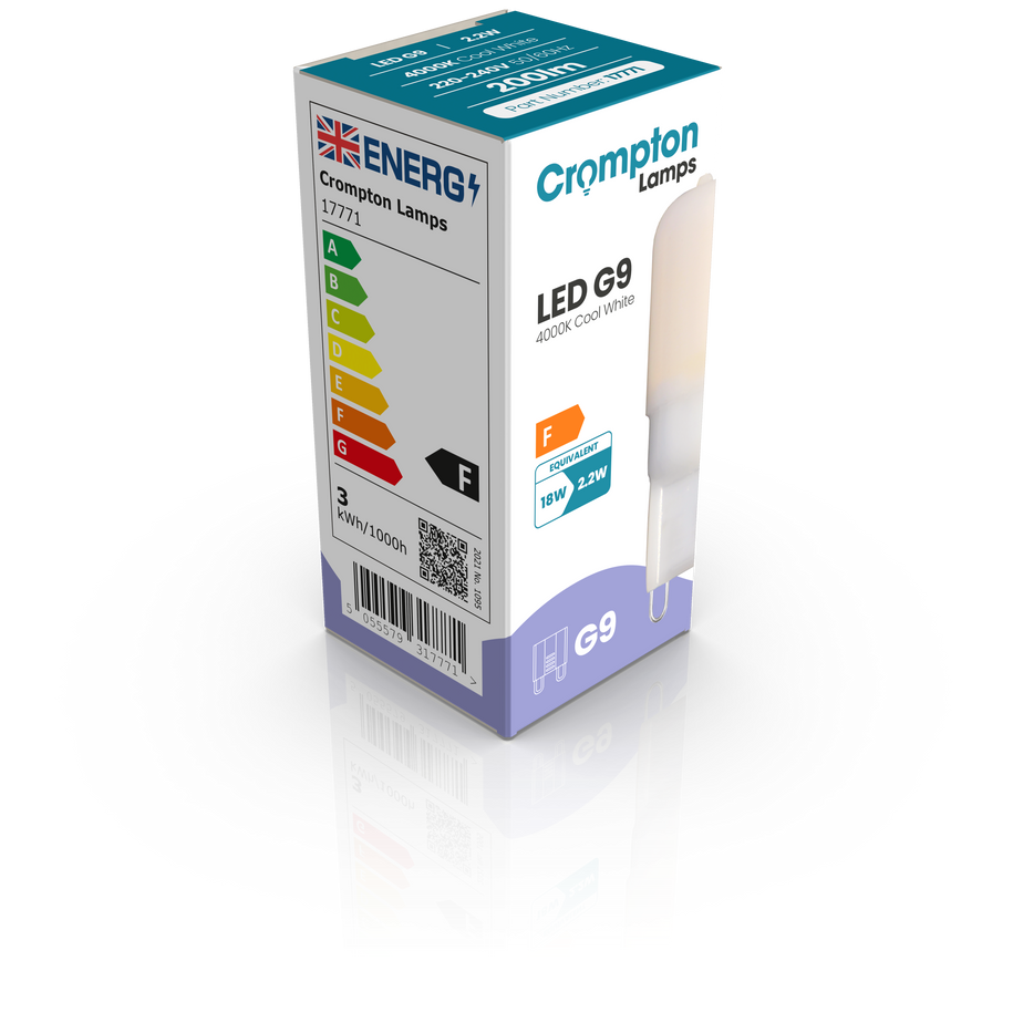 Crompton Lamps LED G9 Capsule 2.2W Cool White Opal 2