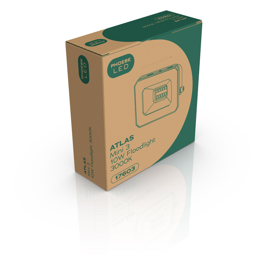 Phoebe LED Floodlight 10W Atlas-Mini Warm White IP65 Black 2