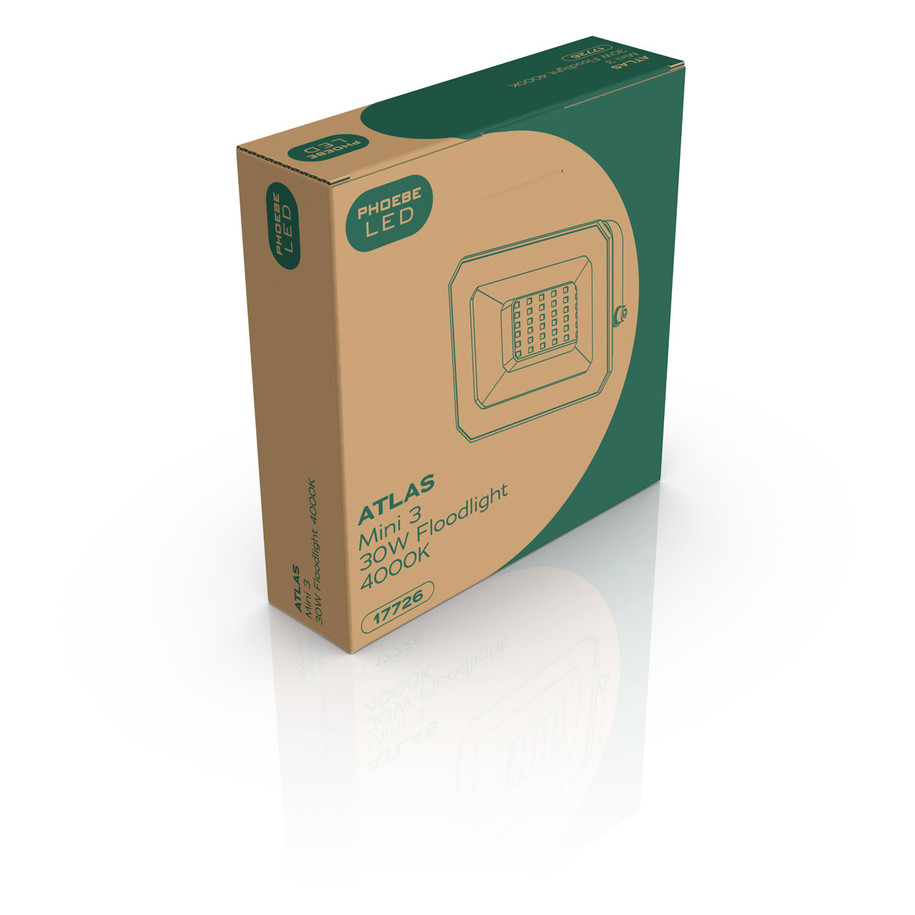 Phoebe LED Floodlight 30W Atlas-Mini Cool White IP65 Black 2
