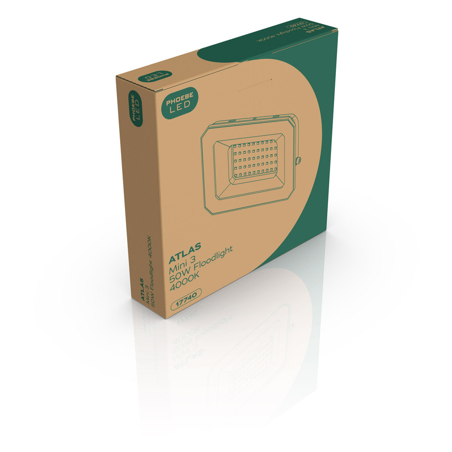 Phoebe LED Floodlight 50W Atlas-Mini Cool White IP65 Black 2