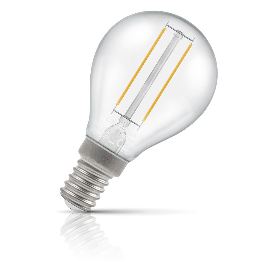 Crompton Lamps LED Golfball 2.2W E14 Filament 3-Pack Warm White Clear 25W Eqv 3