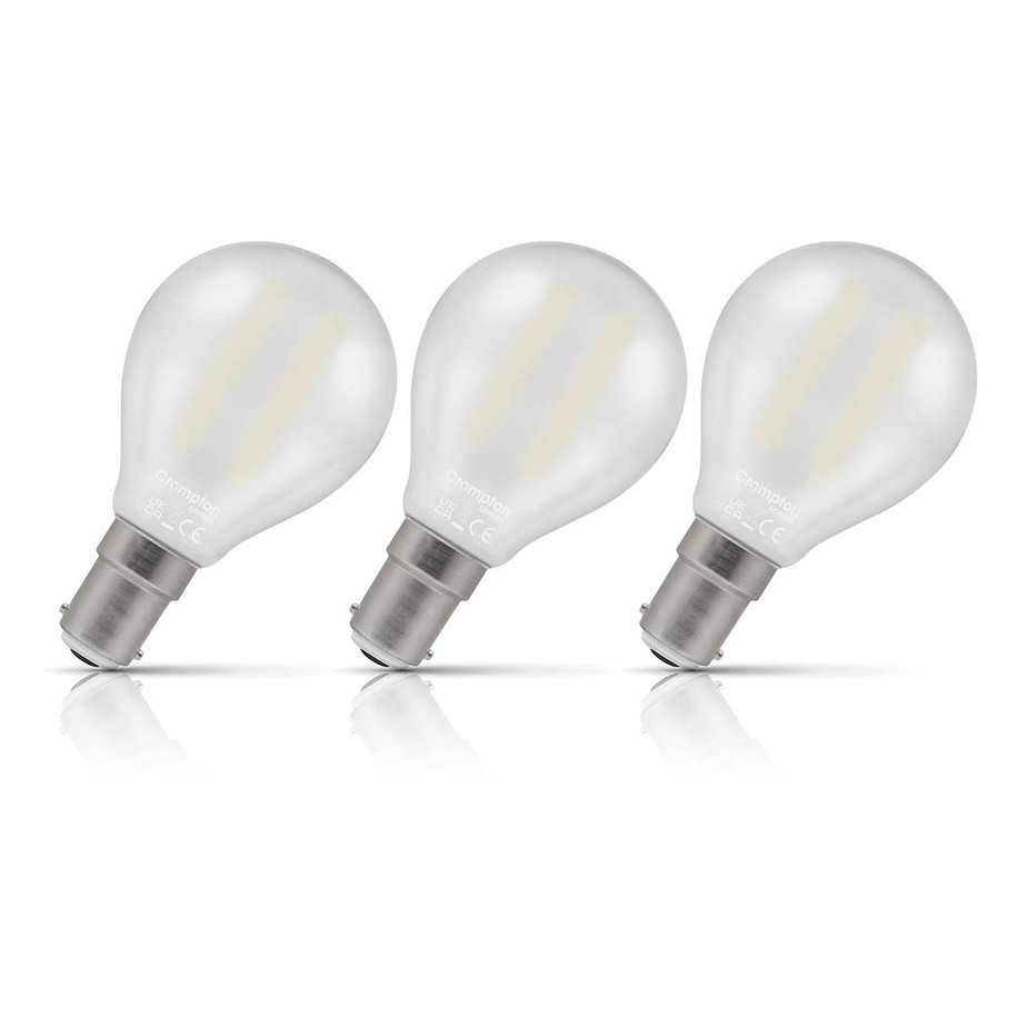 Crompton Lamps LED Golfball 2.2W B15 Dimmable Filament 3-Pack Warm White Pearl 25W Eqv 1