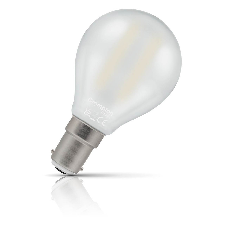 Crompton Lamps LED Golfball 2.2W B15 Dimmable Filament 3-Pack Warm White Pearl 25W Eqv 2