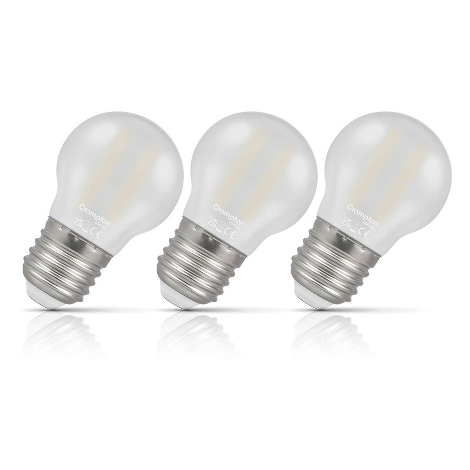 Crompton Lamps LED Golfball 2.2W E27 Filament 3-Pack Warm White Pearl 25W Eqv 1