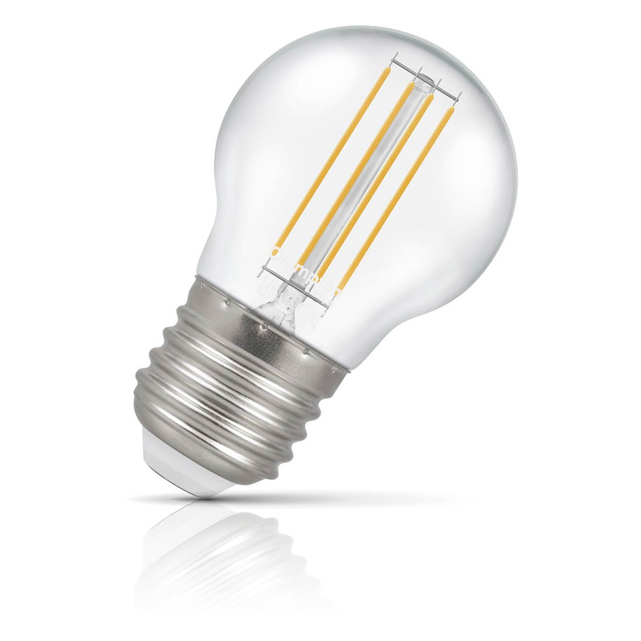 Crompton Lamps LED Golfball 4.2W E27 Dimmable Filament 3-Pack Cool White Clear 40W Eqv 3