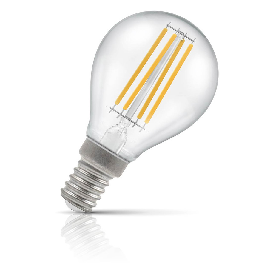 Crompton Lamps LED Golfball 6.5W E14 Filament 10-Pack Cool White Clear 60W Eqv 3