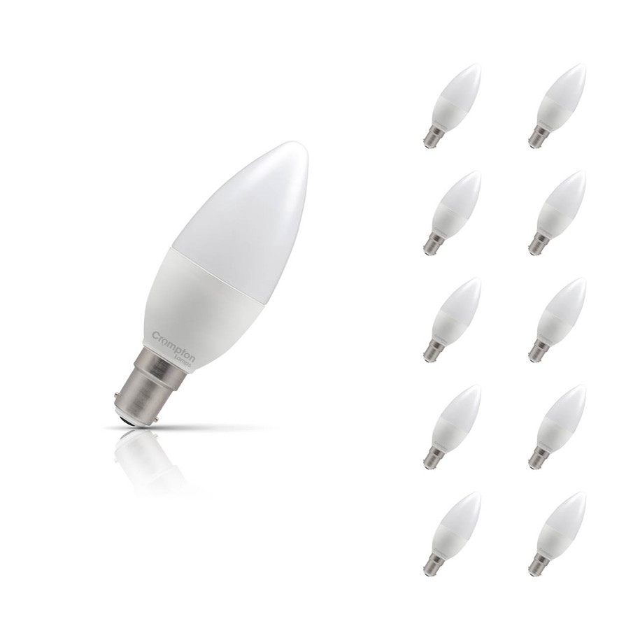 Crompton Lamps LED Candle 4.2W B15 10-Pack Daylight Opal 40W Eqv 1