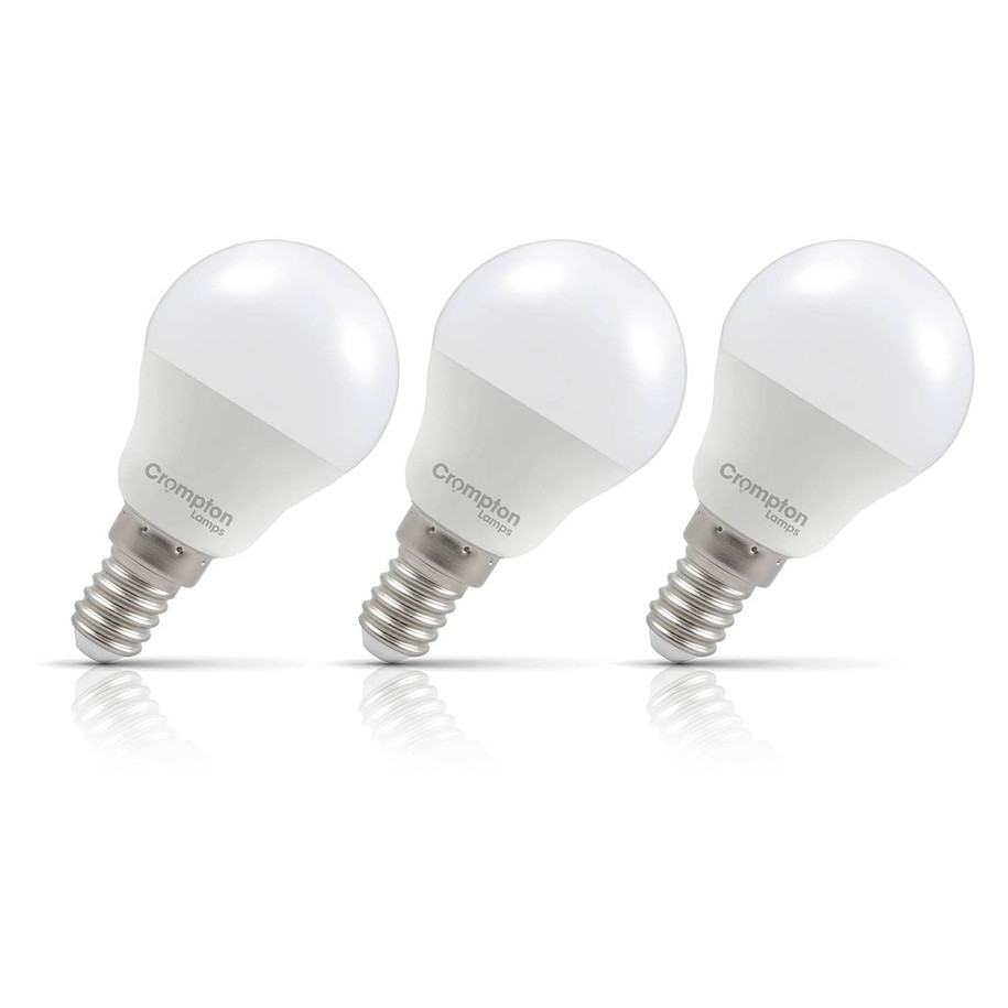 Crompton Lamps LED Golfball 2.2W E14 3-Pack Cool White Opal 25W Eqv 1