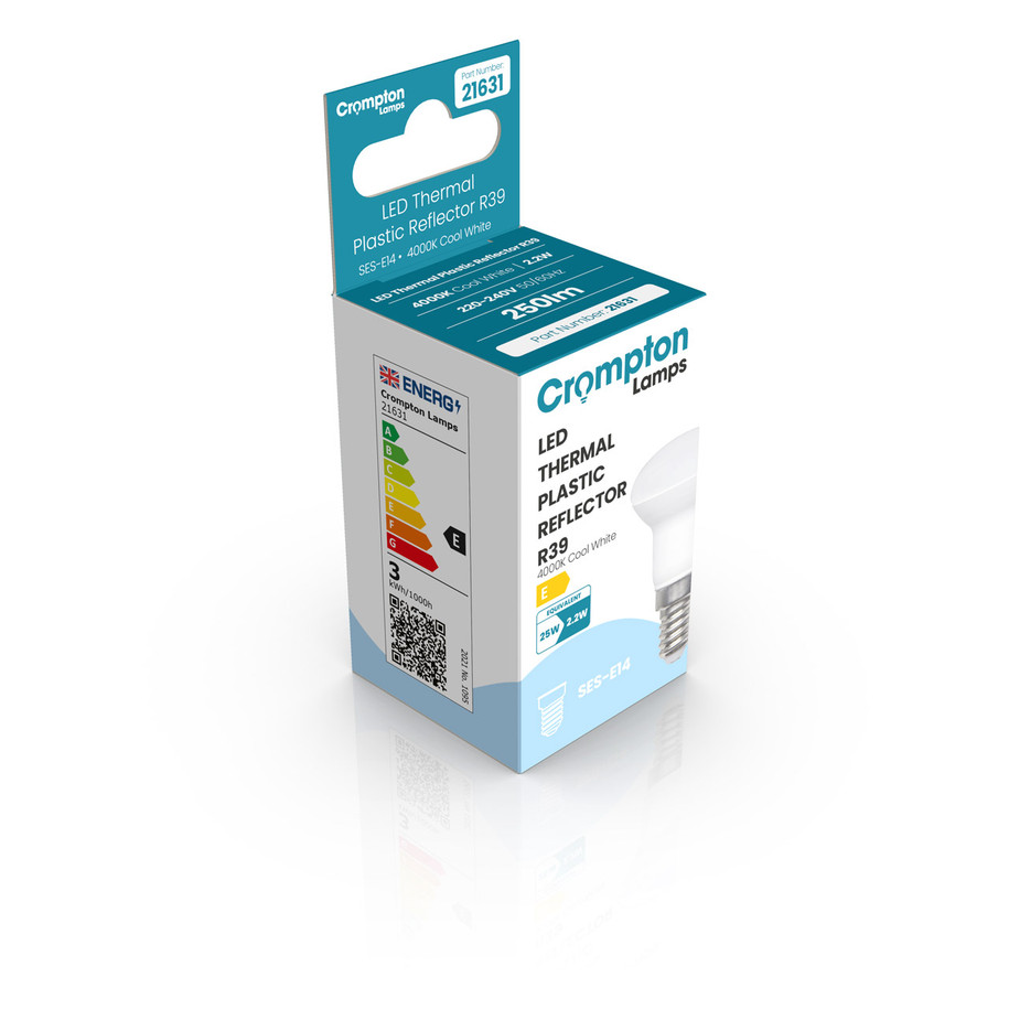 Crompton Lamps LED R39 Reflector 2.2W E14 3-Pack Cool White 122° Opal 25W Eqv 2