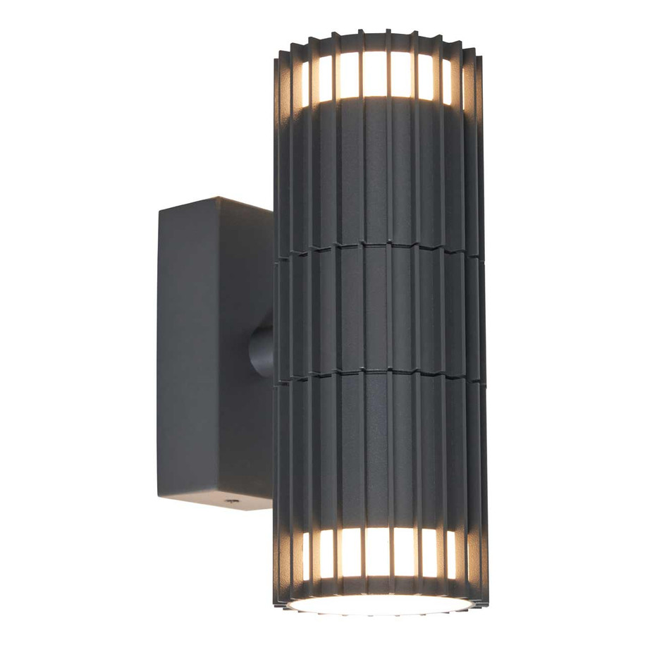 Zink Muto Outdoor Up and Down Wall Light in Anthracite 2