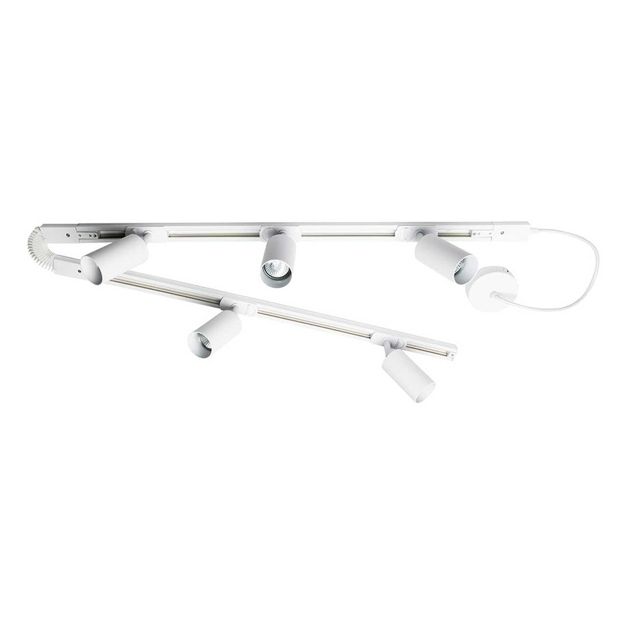 Inlight Cayo 5 Head 2 x 0.8m Track Light Kit in White 1