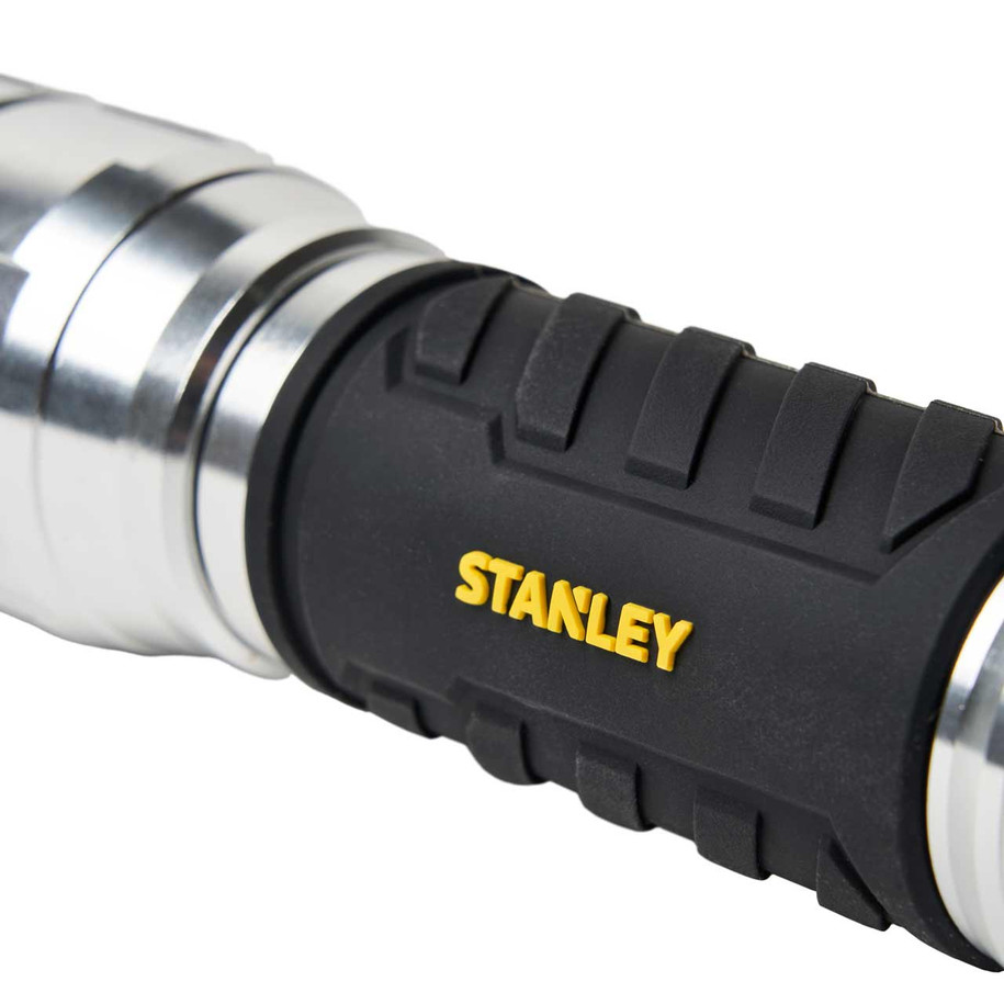 Stanley 1000 lumen Battery Powered LED Hand Torch in Silver & Black 6