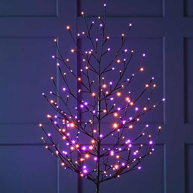 Festive 120cm Glow Worm Halloween Twig Tree 2