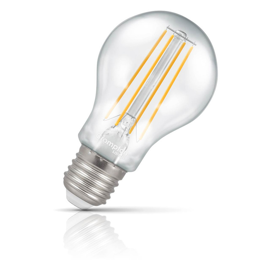 Crompton GLS LED Light Bulb Dim Ultra-Efficient E27 3.8W (60W Eqv) Warm White 3-Pack A-Class Clear 2