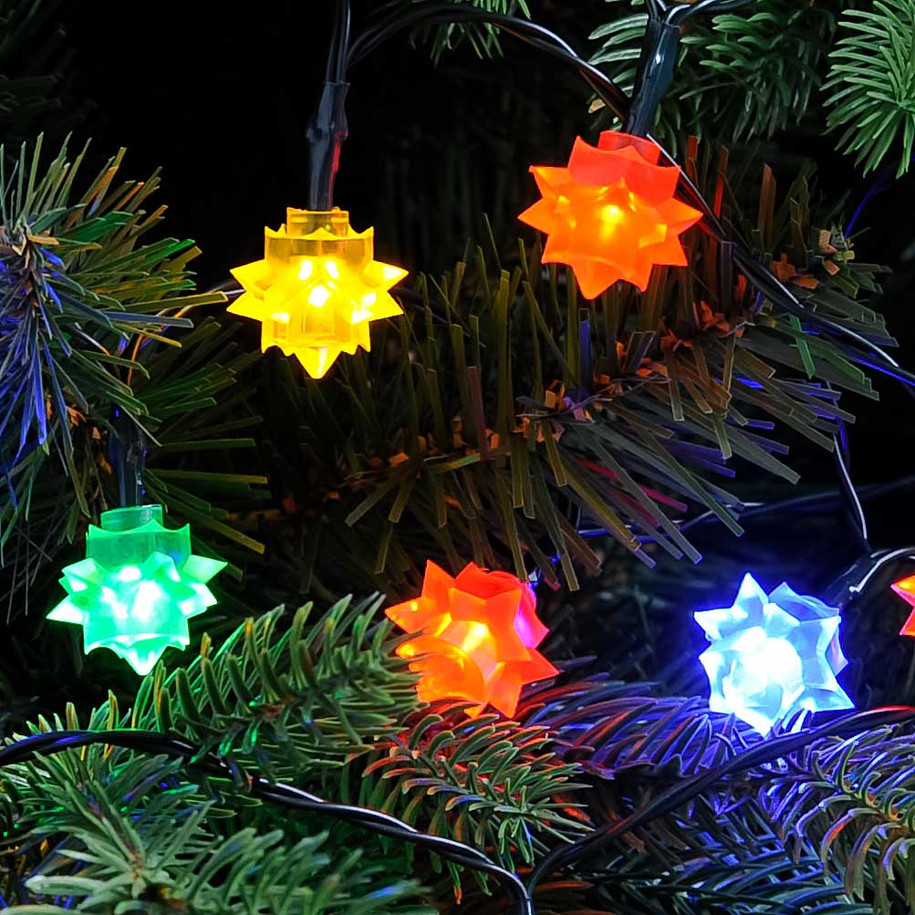 Festive 2m Indoor & Outdoor Battery Operated Diamond String Lights 20 Multi-Coloured LEDs 2