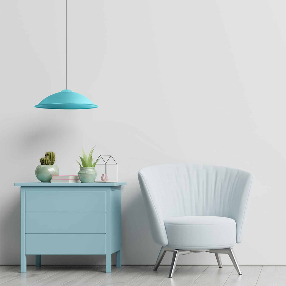 Opus Lamp Shade Pastel Blue 250mm Diner 2