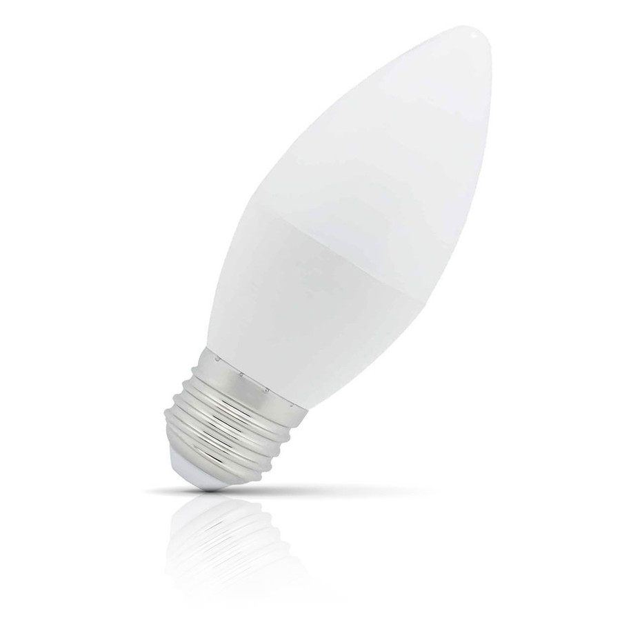 Opus Candle LED Light Bulb E27 6W (40W Eqv) Warm White Opal Screw Thermal Plastic Frosted