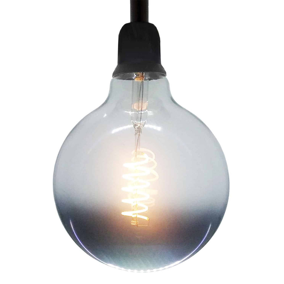 Opus Globe LED Light Bulb E27 4W (35W Eqv) Dim Warm White Smoky Fade to Black G125 Spiral Filament Screw Filament Grey Large 2