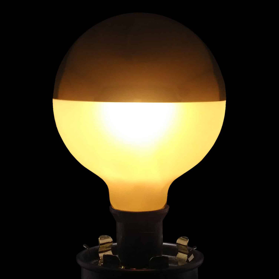 Opus Globe LED Light Bulb B22 4W (40W Eqv) Dim Warm White Crown Silver G125 Bayonet Filament Decorative Large 4