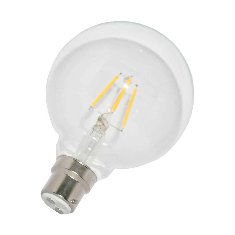 Opus Globe LED Light Bulb B22 5W (40W Eqv) Dim Extra Warm White Clear G95 Bayonet Filament Vintage 2