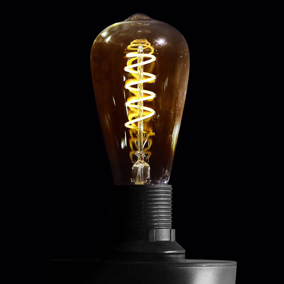 Castello Style ST64 LED Light Bulb E27 4W (25W Eqv) Dim Extra Warm White Gold Squirrel Cage Screw Filament Vintage Edison 4