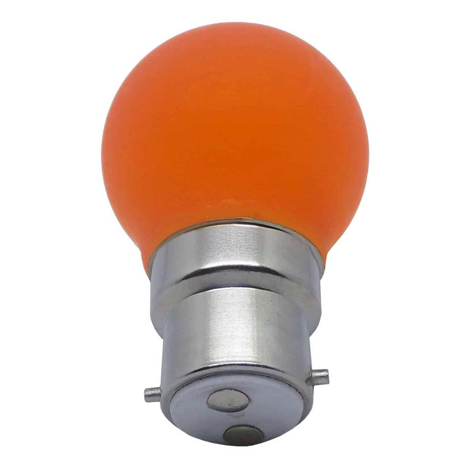 Opus Golfball LED Light Bulb B22 4W Orange Frosted Round Bayonet Coloured 2