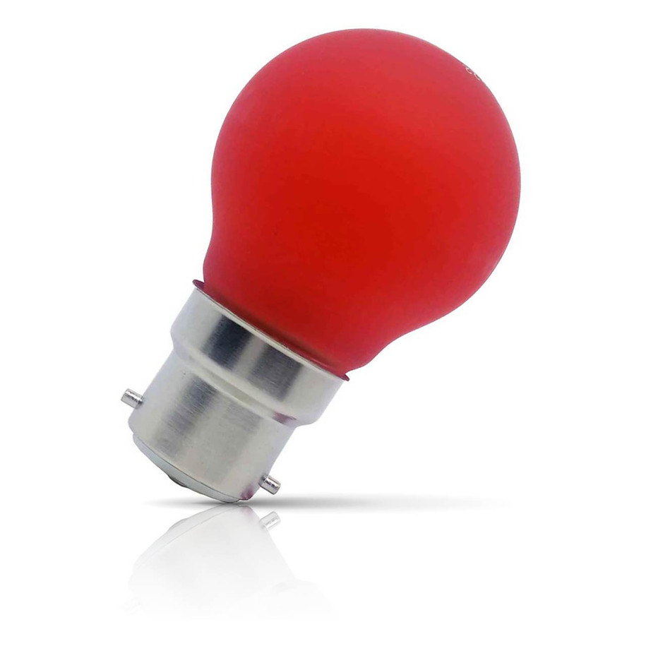 Opus Golfball LED Light Bulb B22 4W Red Frosted Round Bayonet Coloured