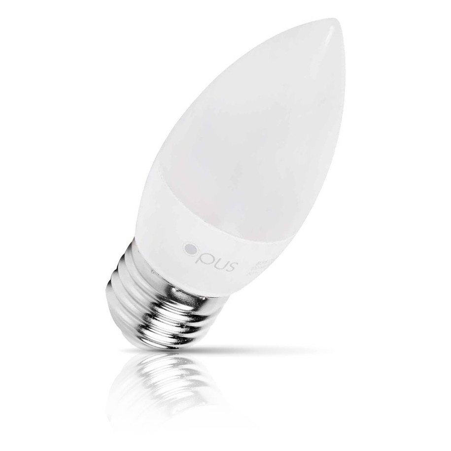 Opus Candle LED Light Bulb E27 5W (40W Eqv) Dimmable Warm White Opal Screw Thermal Plastic Frosted 2