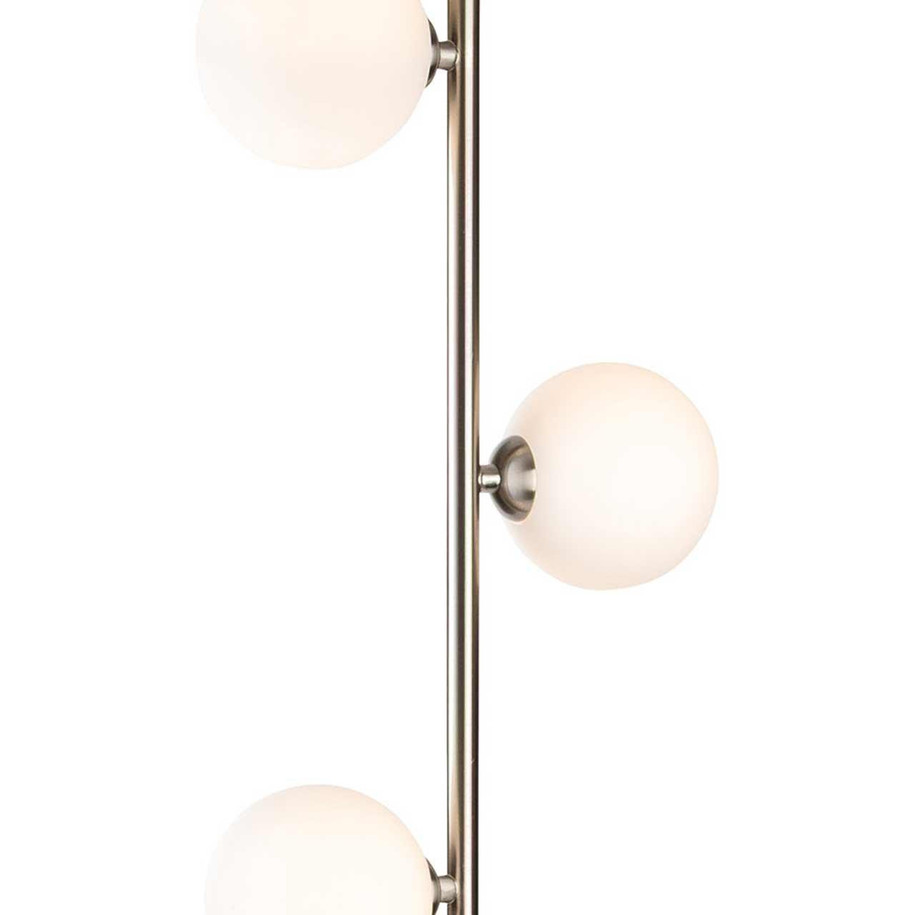 Firstlight Lyric 3-Light Floor Lamp with On/Off Switch Opal in Brushed Steel 2