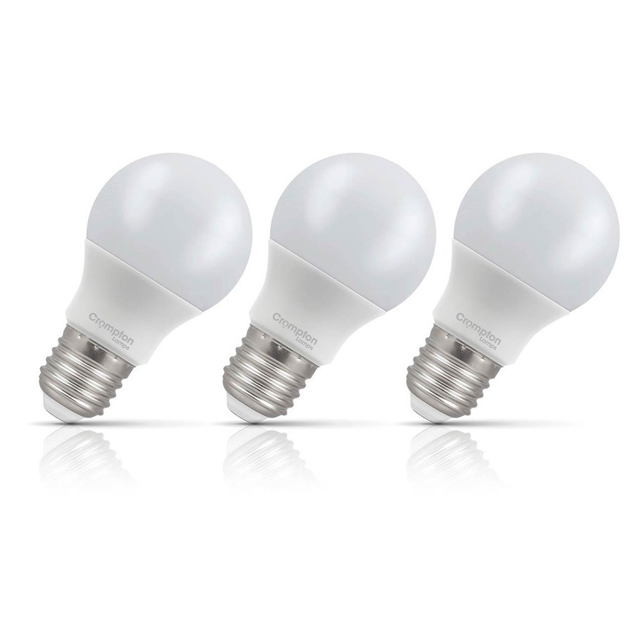 3-Pack Crompton GLS LED Light Bulbs E27 9.5W (75W Eqv) Dim Cool White Opal Screw Frosted