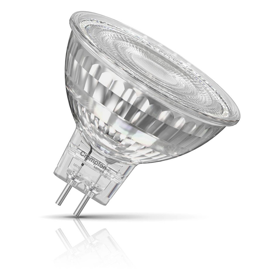 Crompton MR16 Spotlight LED Light Bulb 3.6W (35W Eqv) 12V Daylight Clear Halogen Replacement 2-Pin 36°