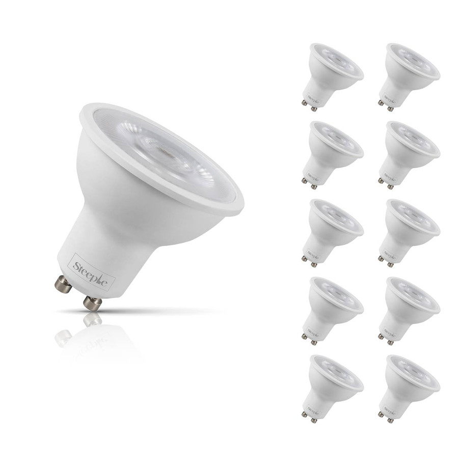 10-Pack Steeple GU10 LED Bulbs 4W (50W Eqv) Cool White Clear GU10 Replacement 38°