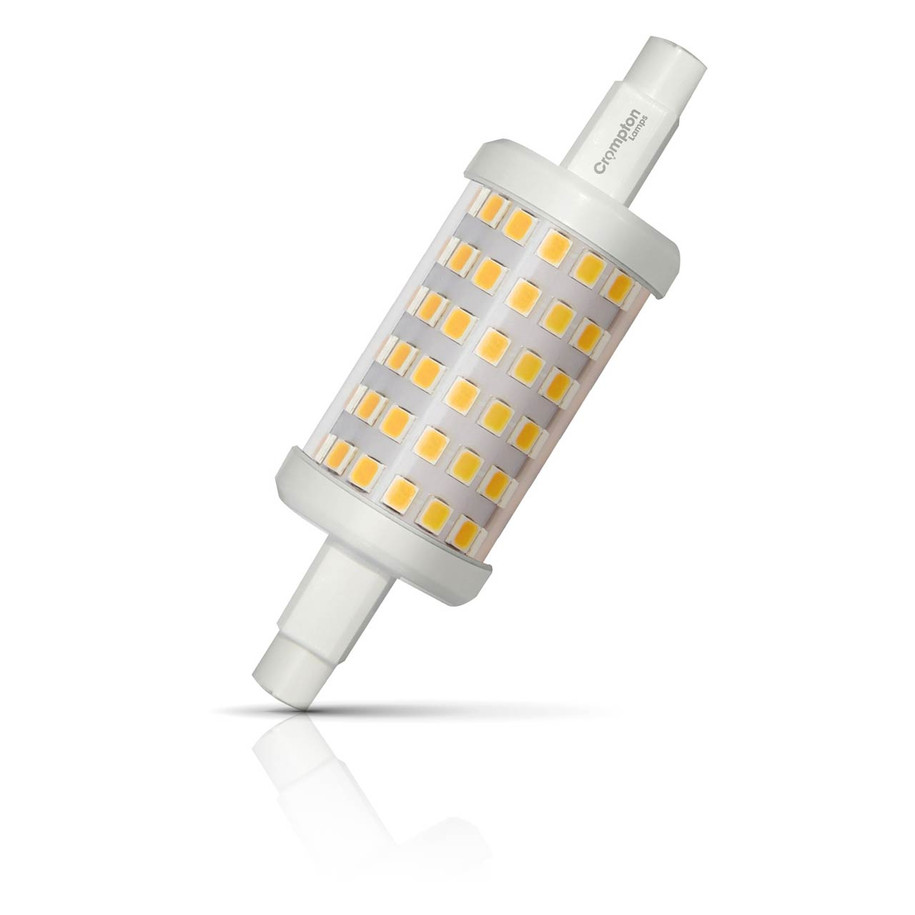 Crompton Linear LED 78mm Light Bulb R7s 5W (60W Eqv) Cool White Clear Double-Ended Floodlight Halogen Tubes Quartzs Slimline Tube