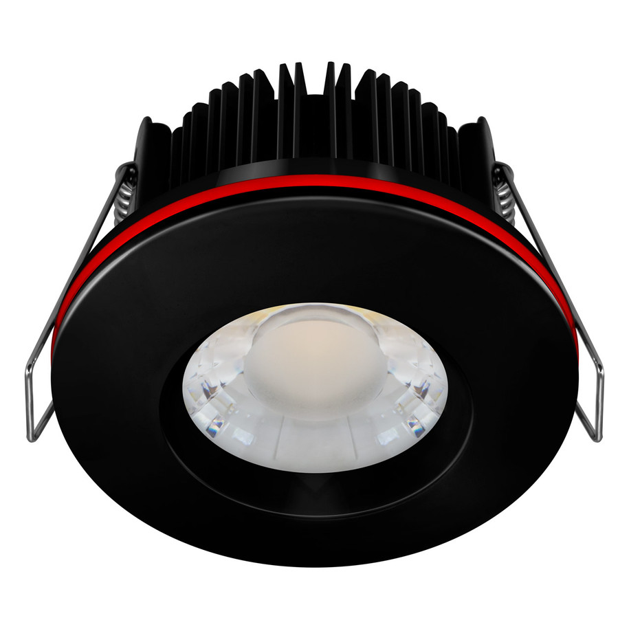 Crompton SPECTRUM WIFI LED Fire Rated Downlight 10W Dim IP65 Tuneable White + RGB in Black Recessed Spotlight Bluetooth 40° Lights