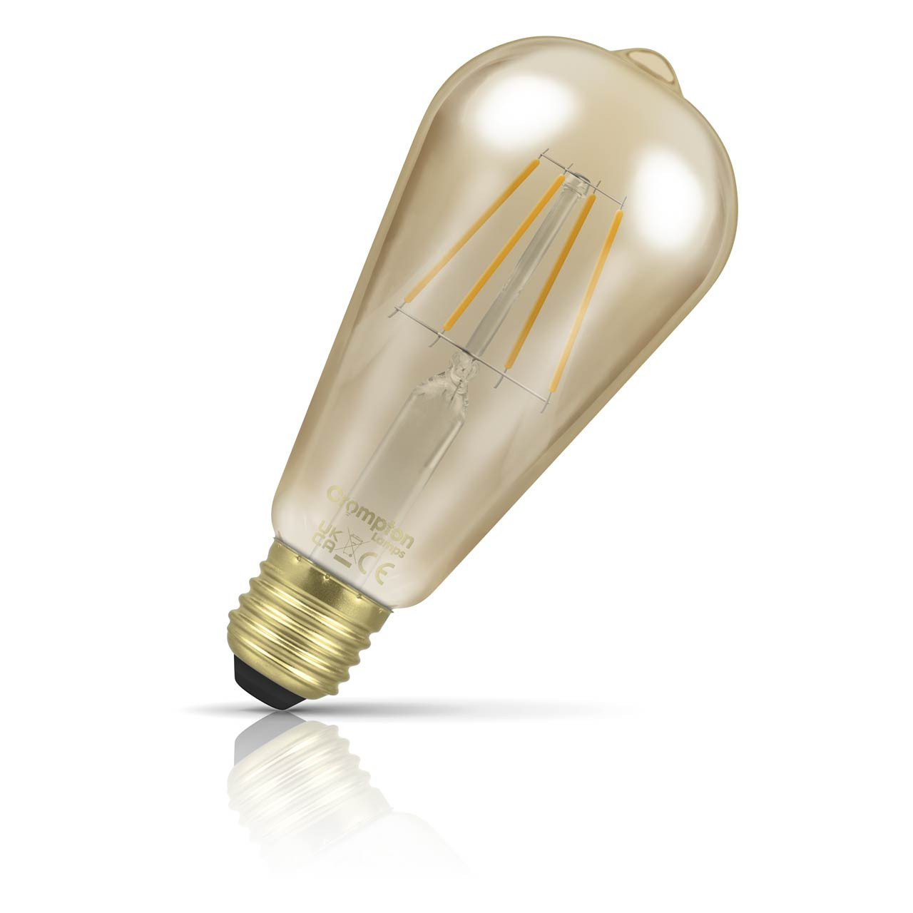 Crompton ST64 LED Squirrel Cage Light Bulb E27 4.5W (35W Eqv) Dim Extra Warm White Antique Filament Screw Vintage Edison