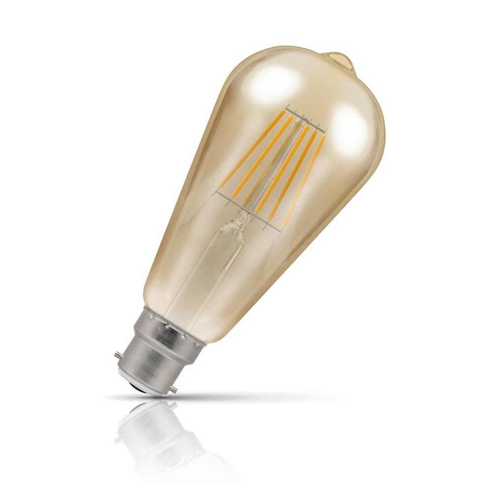 Crompton ST64 LED Squirrel Cage Light Bulb B22 7W (50W Eqv) Dim Extra Warm White Antique Filament Bayonet Vintage Edison