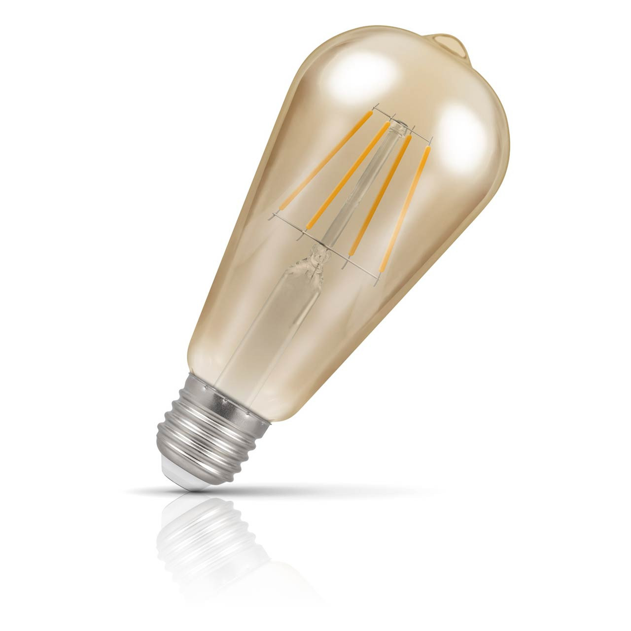 Crompton ST64 LED Squirrel Cage Light Bulb E27 7W (50W Eqv) Dim Extra Warm White Antique Filament Screw Vintage Edison