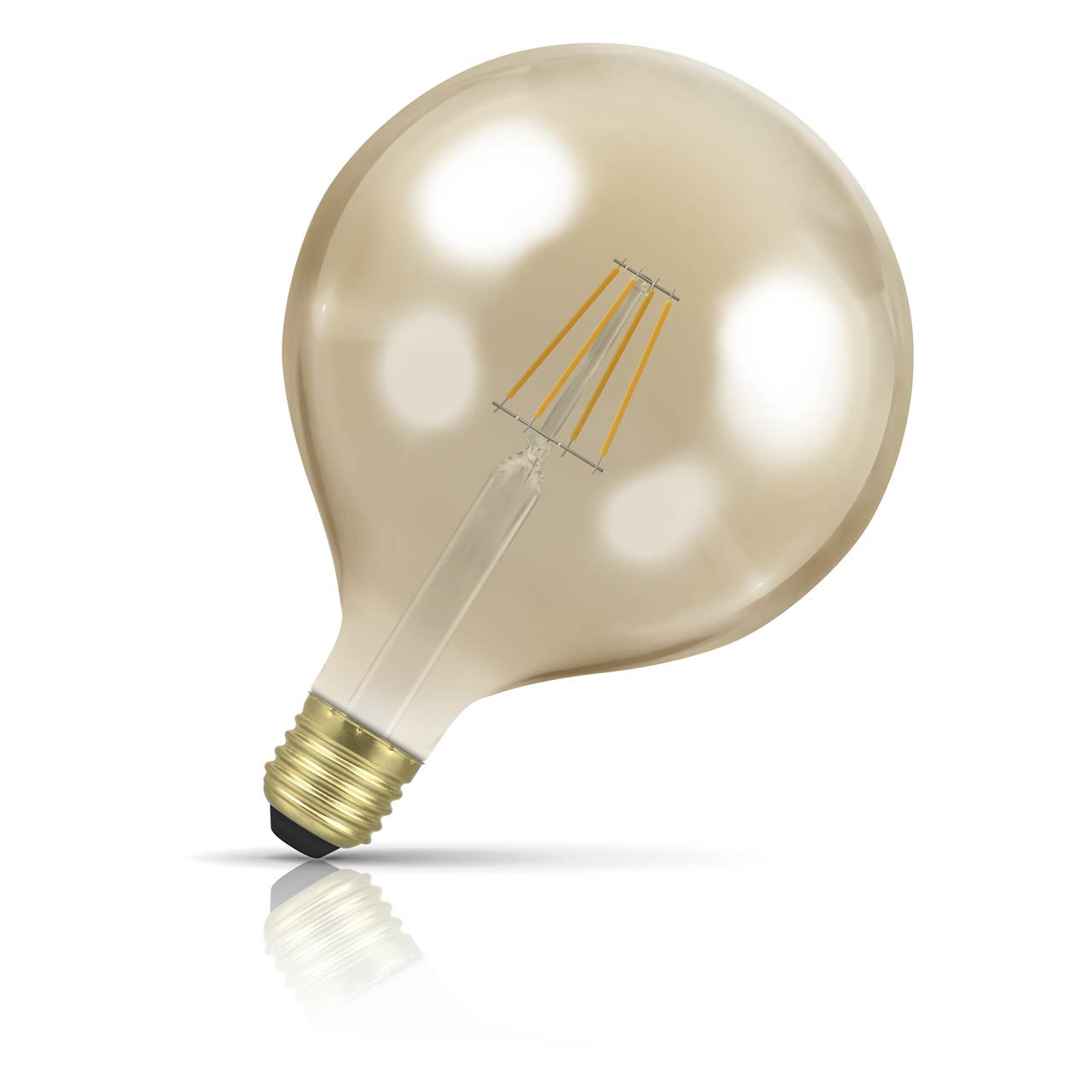 Crompton Globe LED G125 Light Bulb E27 7W (60W Eqv) Dim Extra Warm White Antique Filament Screw Vintage Large
