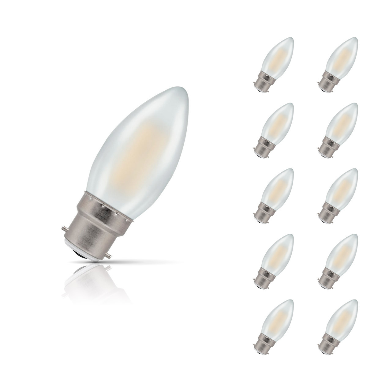 Photos - Light Bulb Crompton Candle LED  Dimmable B22 5W  Warm White 10-Pac (40W Eqv)