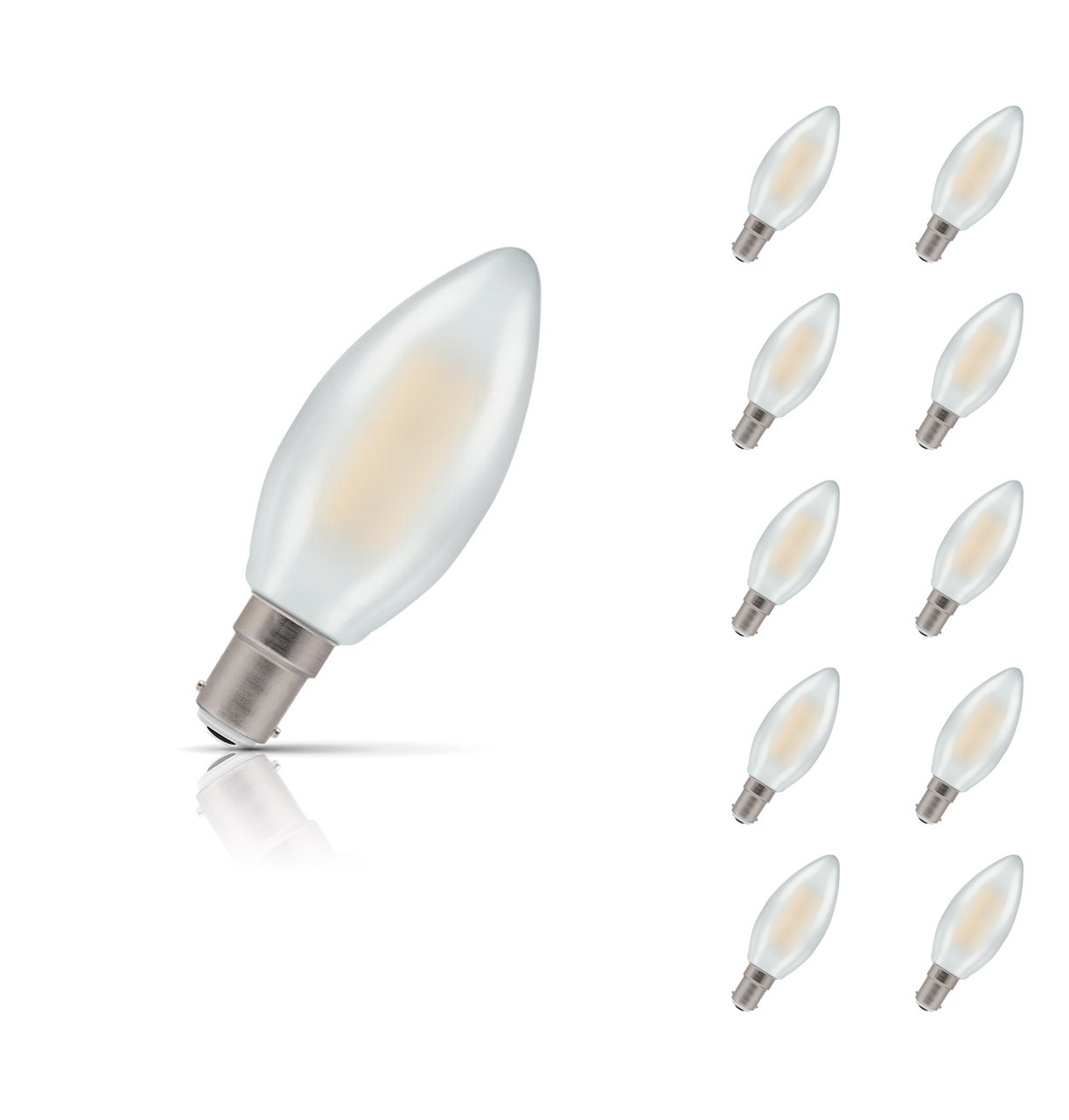 Photos - Light Bulb Crompton Candle LED  Dimmable B15 5W  Warm White 10-Pac (40W Eqv)