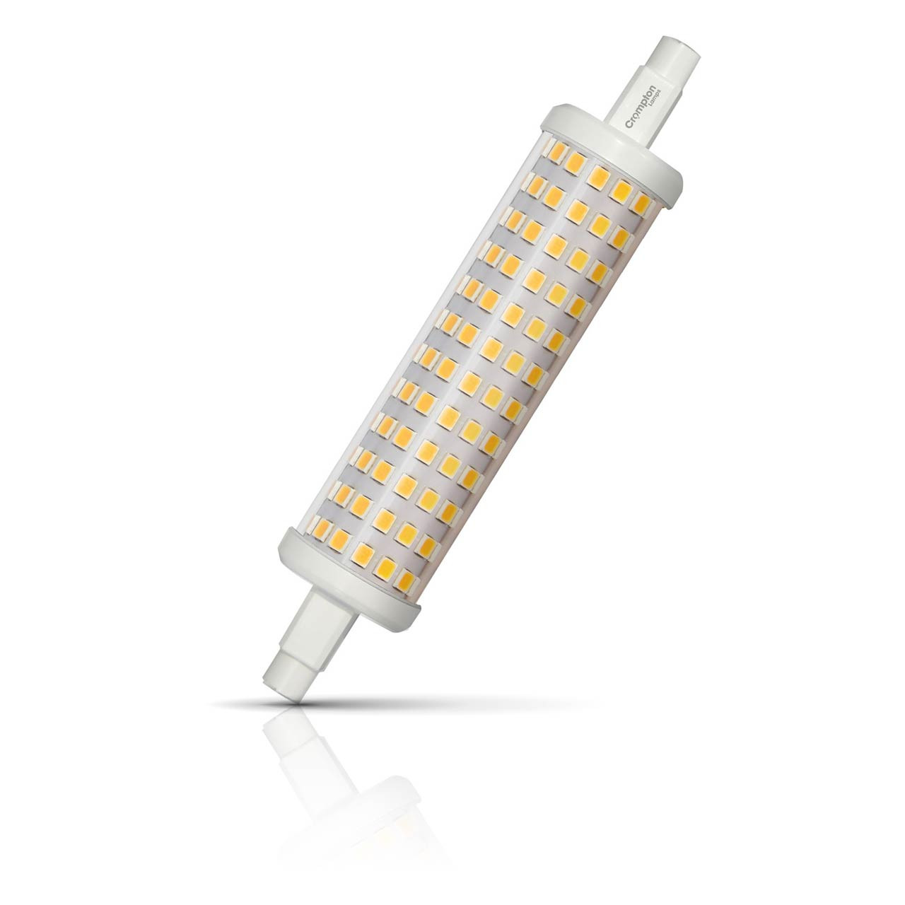Crompton Linear LED 118mm Light Bulb R7s 9W (60W Eqv) Warm White Clear Double-Ended Floodlight Halogen Tubes Quartzs Slimline Tube