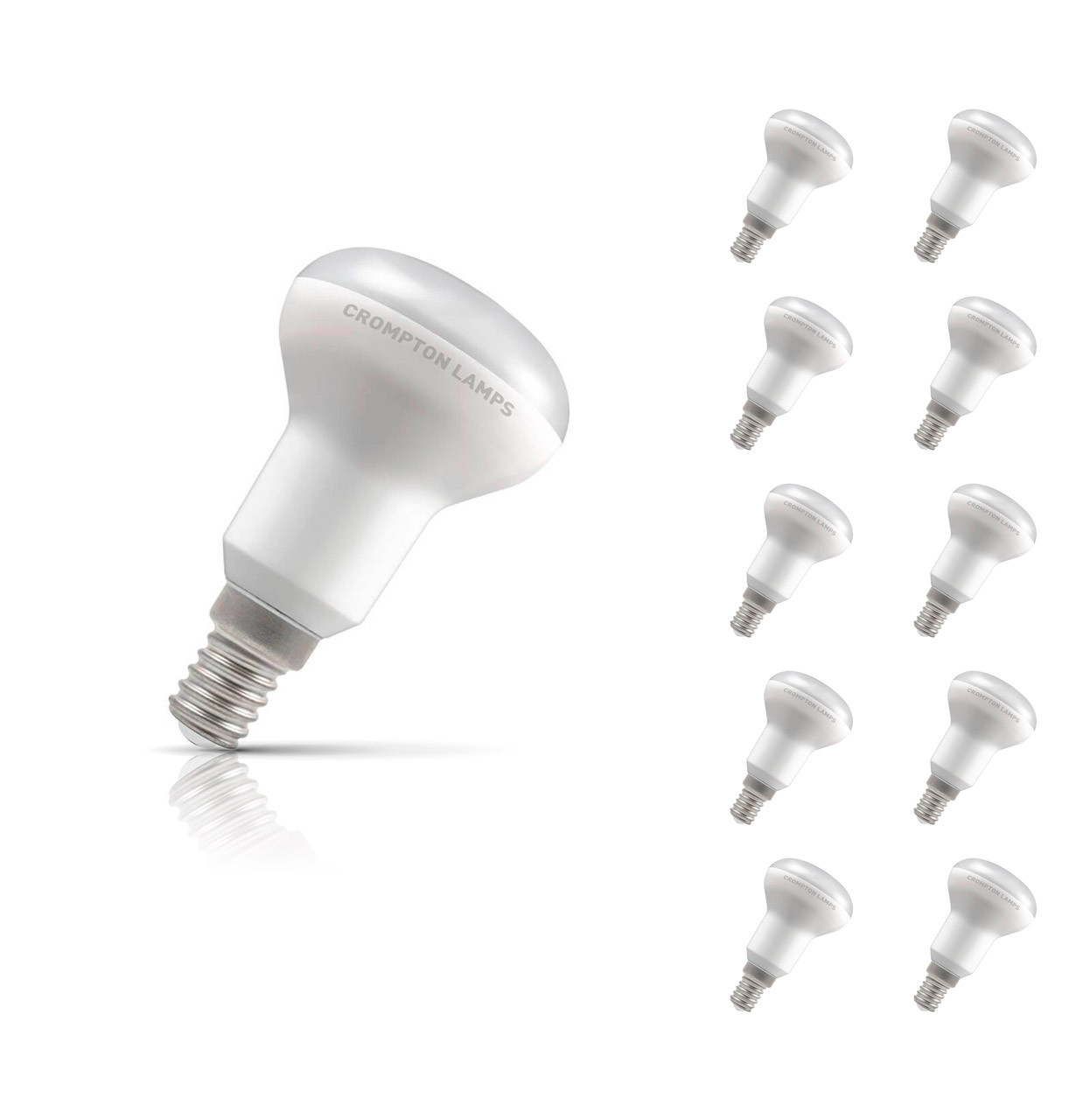 Crompton R50 Reflector LED Light Bulb E14 6W (40W Eqv) Warm White 10-Pack 120° Opal