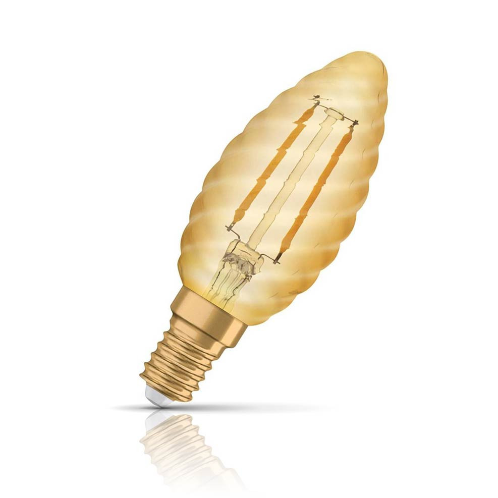 Osram Candle LED Light Bulb E14 1.5W (12W Eqv) Extra Warm White Twisted